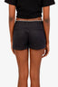 Prada Navy Blue Cotton Frayed Waistband Mini Shorts Size 44