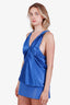 Veronica Beard Blue Silk Stewart Top Size 6