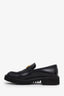 Valentino Black Leather Vlogo Leather Loafers Size 39