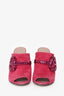 Gucci Pink Suede Crystal Horsebit Mule Heels Size 41