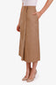 Louis Vuitton Brown/Beige Wool Button Up Midi Skirt Size 36
