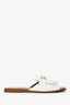 Hermès White Leather 'Auteuil' Sandals Size 39