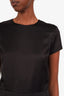 Maison Margiela Black Silk-Blend Short Sleeve Asymmetrical Mini Dress Size 40