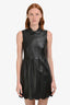Valentino Red Lambskin Scalloped Details Midi Dress Size 40
