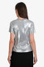 Gucci Grey/Silver Metallic GG Short Sleeve Shirt Size S