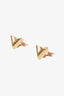Louis Vuitton Gold Toned Essential V Stud Earrings