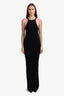Max Mara Black Knit Open-Back Manjari Maxi Dress Size S