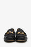 Gucci Black Leather Interlocking G Horsebit Loafer Size 8