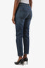 Jean fuselé en denim bleu Brunello Cucinelli, poche ornée de monili, taille 0