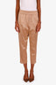 Brunello Cucinelli Brown Cotton Pleated Straight Leg Pants Size 6