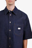 Gucci Blue Denim Oversized Short Sleeve Shirt with Web Label Size 48 Mens