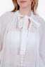 Zimmermann White Sheer Button Up Butterfly Blouse Size 1