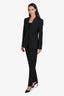Dolce & Gabbana Vintage Black Wool Pinstriped Single Buttoned Blazer and Trouser Set Size 44