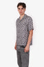 Amiri White/Grey/Black Silk Checkered Bowling Shirt Size 48 Mens