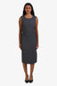 Dolce & Gabbana Grey Wool Side Snap Shift Dress Size 42