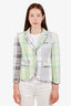 Thom Browne Green/White Plaid Print Blazer Size 40