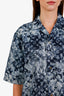 Louis Vuitton Blue Monogram Tapestry Short Sleeve Button Up Shirt Size M Men's