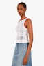 Burberry London White/Red Trim Check Athletic Tank Top Size S