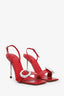 Jacquemus Red Leather 'Les Sandales Regalo Hautes' Heels Size 40