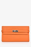 Hermès 2023 Orange Epsom Leather Kelly Wallet PHW