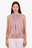 Brunello Cucinelli Red/White Pinstripe Linen Silk Sleeveless Button Down Shirt Size L