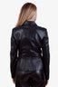 Ralph Lauren Purple Label Black Lamb Leather Double Breasted Blazer Size 6