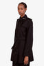 Burberry Black Cotton Double Breasted Jacket Size 10