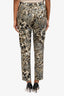 Max Mara Blue/Green Cotton Snake Print Slim Fit Trousers Size 8
