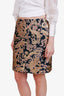 Lanvin Black Gold Embroidered Animal Mini Skirt Size 40