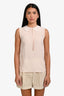 Miu Miu 2019 Blush Pink Silk Sleeveless Collared Blouse Size 36