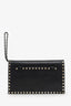 Valentino Black Leather Rockstud Clutch