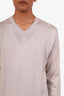 Pal Zileri Grey Silk V-Neck Sweater Size 50 Mens