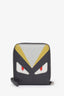 Fendi Grey Leather Monster Compact Wallet with Chain