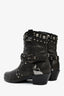 Stuart Weitzman Black Leather Studded Western Boots Size 6.5