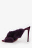Aquazzura Purple Fur Purr 105 Mules Size 37.5