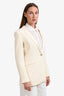 Gucci Cream Silk Blend Single Breasted Blazer Size 42