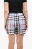 Burberry Light Blue Silk Check Shorts Size 8