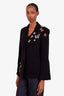 Cinq A Sept Black Butterfly-Patch Embellished Blazer Size 8