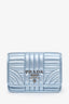 Prada Blue Metallic Soft Calfskin Wallet on Chain