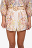 Zimmermann Yellow Multicolour Linen Floral Shorts Size 0