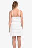 Pre-loved Chanel™ 21P White Crystal CC Embellishments Crochet Sleeveless Mini Dress Size 38