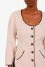 Pre-loved Chanel™ Spring 2012 Pink Tweed Belted Jacket Size 38