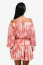 MISA Los Angeles Pink Ruffled Off-The-Shoulder Mini Dress Size S
