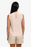 Miu Miu 2019 Blush Pink Silk Sleeveless Collared Blouse Size 36