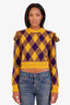 Burberry Yellow/Purple Checked Wool Sweater Size XS