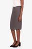 Gucci Blue/Grey GG Silk Midi Skirt Estimated Size S