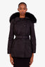 Mackage Black Cotton Duck Down Belted Jacket Size XS