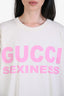 Gucci White Cotton 'Gucci Sexiness' Graphic Print T-Shirt Size XS
