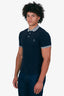 Brunello Cucinelli Navy/Grey Cotton Polo Shirt Size S Mens