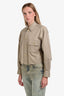 Celine Brown Cotton Buttoned Utility Cropped Button Down Shirt Size 38